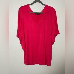 Shop Basic Pink V-Neck Top with Dolman Sleeves Size Medium Barbie Core